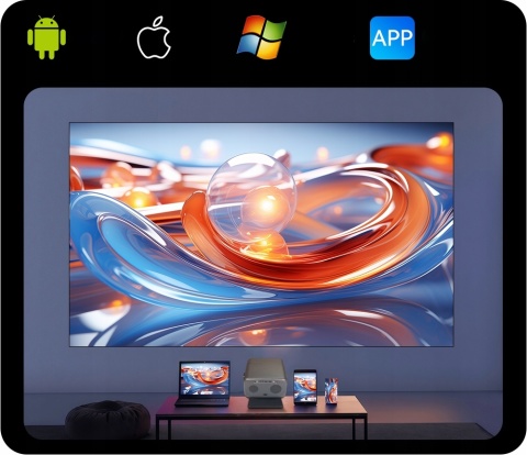 CERTYFIKOWANY LINUX TV RZUTNIK PROJEKTOR LED maXvision LX1 1200 ANSI 4K