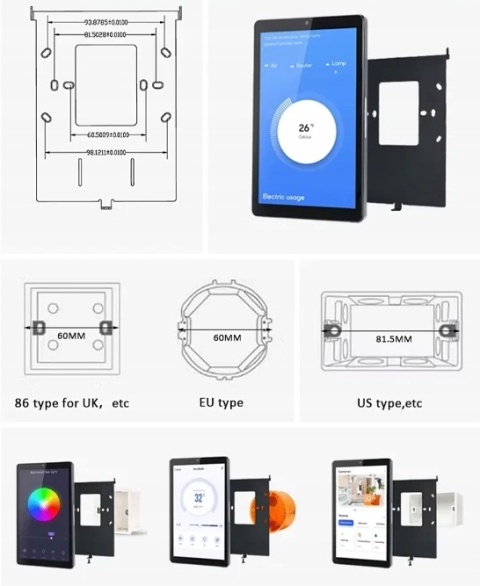 Ekran Monitor Panel Ścienny Android POE 230V WiFi Home Assistant Tuya 8 cal
