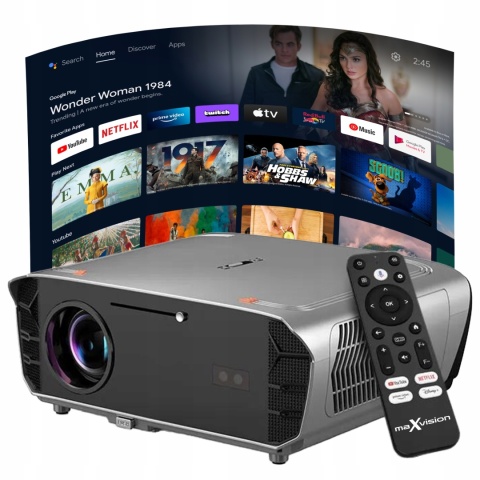 HIT ! RZUTNIK PROJEKTOR LED ANDROID 14 maXvision A9G PRO 1550 ANSI 4K NFC