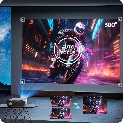 HIT ! RZUTNIK PROJEKTOR LED ANDROID 14 maXvision A9G PRO 1550 ANSI 4K NFC