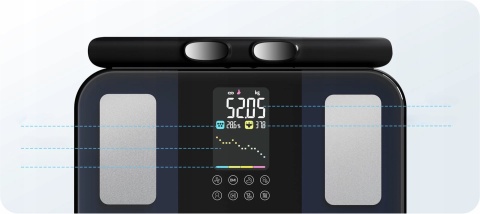 ŁAZIENKOWA WAGA ANALITYCZNA 8 Elektrod BIA Pomiar Składu Ciała APP BT 180kg