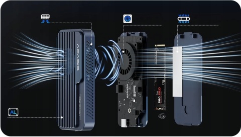 Obudowa dysku TB501Pro M.2 NVMe SSD 80Gb/s USB-C Thunderbolt 4/5 USB4 2280