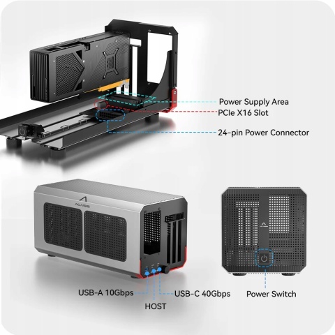 Obudowa na kartę graficzną eGPU Acasis G4 Pro Thunderbolt 4/3 USB4 40Gbps