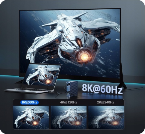 POTĘŻNA STACJA DOKUJĄCA 21w1 ACASIS DS-9007 THUNDERBOLT 4 40Gbps macOS Win