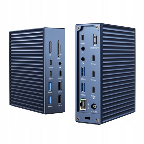 POTĘŻNA STACJA DOKUJĄCA 21w1 ACASIS DS-9007 THUNDERBOLT 4 40Gbps macOS Win