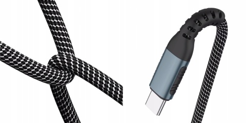 PREMIUM KABEL USB-C 100W PD 5A 1M MEGA WYTRZYMAŁY SZYBKIE ŁADOWANIE JAKOŚĆ