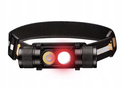 PREMIUM LATARKA CZOŁOWA maXvision H25R BIAŁE+CZERWONE LED + aku 18650 USB-C