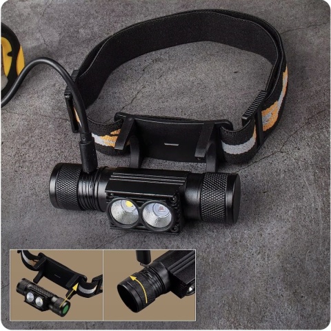 PREMIUM LATARKA CZOŁOWA maXvision H25R BIAŁE+CZERWONE LED + aku 18650 USB-C