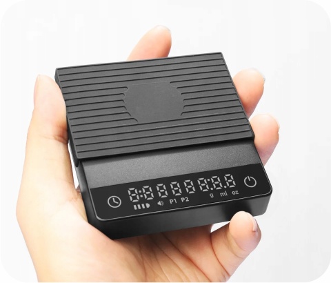 Waga do Kawy Espresso 0.1g Timer USB-C Precyzyjna Kuchenna Jubilerska 2 kg