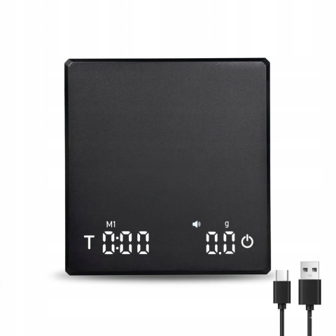 Waga do Kawy Espresso 0.3g Timer USB-C Precyzyjna Kuchenna Jubilerska 2 kg