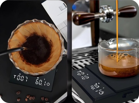 Waga do Kawy Espresso 0.3g Timer USB-C Precyzyjna Kuchenna Jubilerska 2 kg