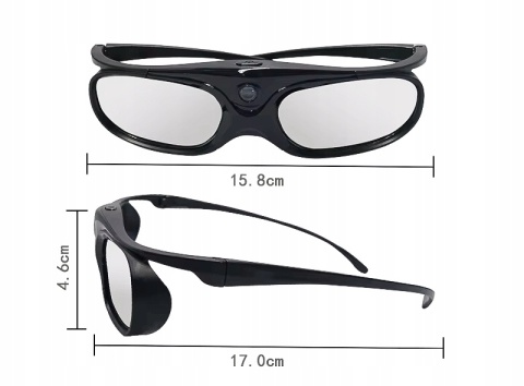AKTYWNE Uniwersalne okulary 3D 96/144Hz DLP BenQ Dell Acer Optoma Sony, USB