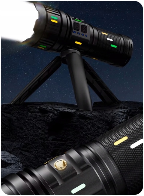 GIGANT! NAJWIĘKSZA LATARKA LED LASER DALEKOSIĘŻNA 30400mAh Power-Bank 2200m