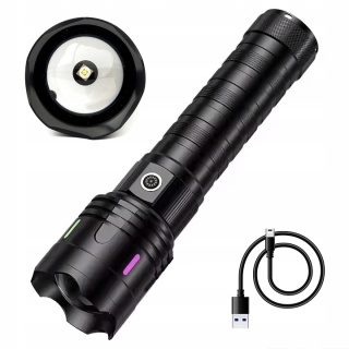 GIGANT! POTĘŻNA LATARKA LED LASER DALEKOSIĘŻNA PowerBank 2200m maXvision