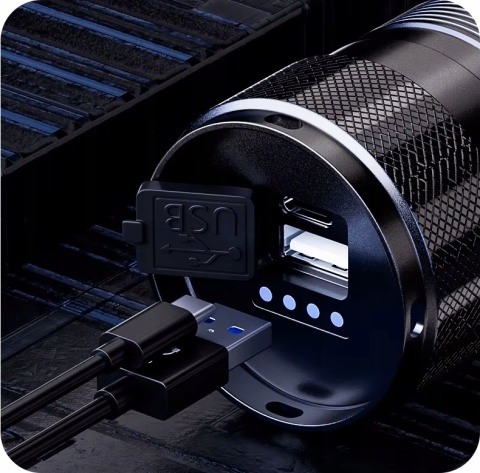 GIGANT! POTĘŻNA LATARKA LED LASER DALEKOSIĘŻNA PowerBank 2200m maXvision