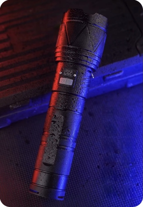 GIGANT WIELKA LATARKA LED BIAŁY CZERWONY LASER DALEKOSIĘŻNA PowerBank 2100m