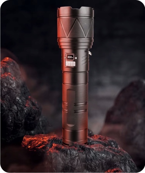 GIGANT WIELKA LATARKA LED BIAŁY CZERWONY LASER DALEKOSIĘŻNA PowerBank 2100m