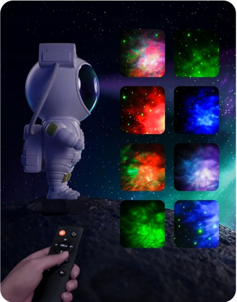 GRATIS LATARKA! PROJEKTOR GWIAZD ASTRONAUTA LAMPKA NOCNA DLA DZIECKA KOSMOS