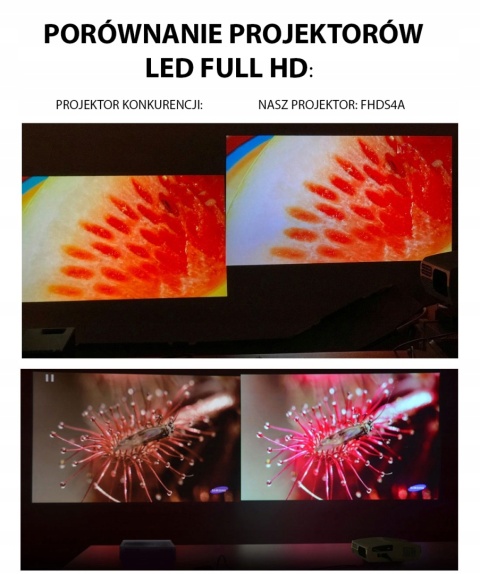 JAKOŚĆ! PROJEKTOR maXvision LED ANDROID 14 SMART TV RZUTNIK FULL HD 4K HDMI