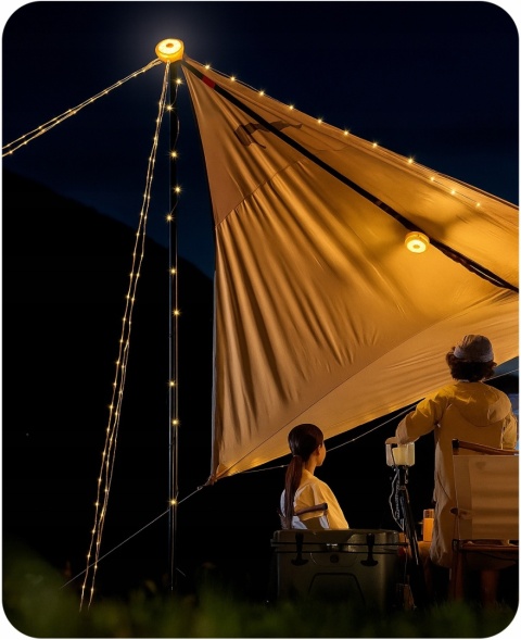 Lampka kempingowa LED girlanda świetlna RGBW 10m Święta Namiot Taras USB-C