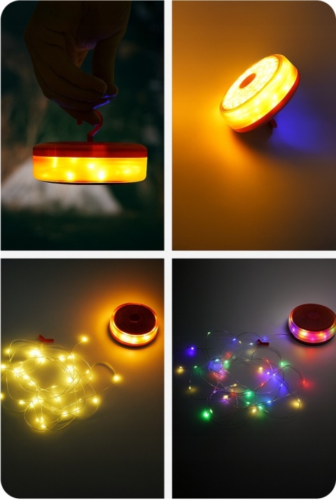 Lampka kempingowa LED girlanda świetlna RGBW 10m Święta Namiot Taras USB-C