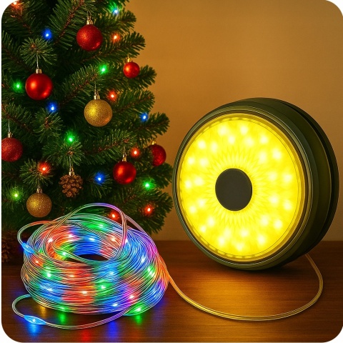 Lampka kempingowa LED girlanda świetlna RGBW 10m Święta Namiot Taras USB-C