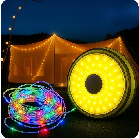 Lampka kempingowa LED girlanda świetlna RGBW 10m Święta Namiot Taras USB-C