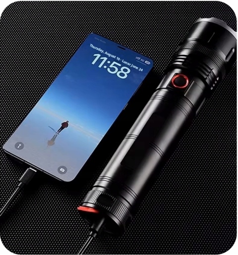 POTĘŻNA LATARKA LED BIAŁY LASER DALEKOSIĘŻNA PowerBank 1900m maXvision 901