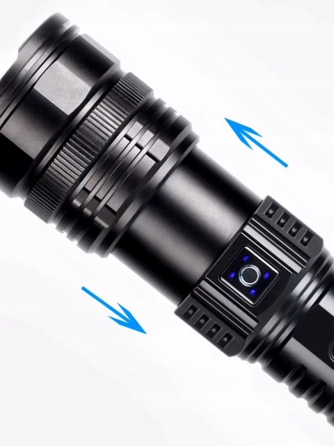 POTĘZNA LATARKA LED LASER DALEKOSIĘŻNA 2w1 XPE + COB Power-Bank 2000m USB-C