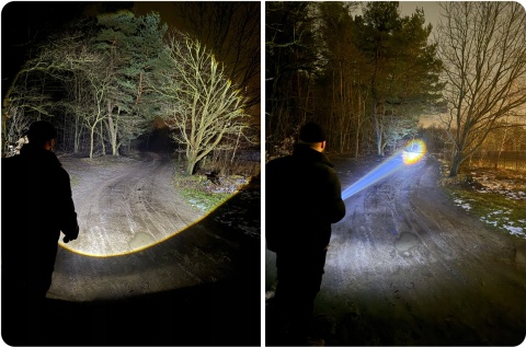 POTĘZNA LATARKA LED LASER DALEKOSIĘŻNA 2w1 XPE + COB Power-Bank 2000m USB-C