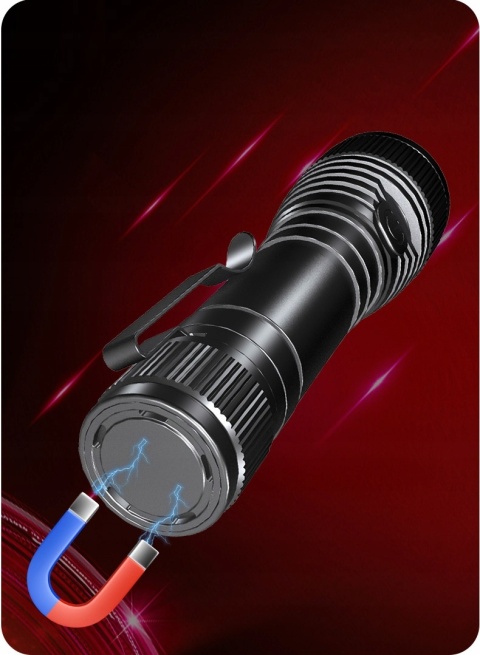 PREMIUM! BARDZO MOCNA ALUMINIOWA LATARKA S15 LED KOMPAKTOWA 1100lm USB-C