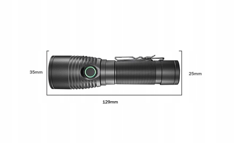 PREMIUM! BARDZO MOCNA LATARKA LED KOMPAKTOWA Z15 1400lm USB-C 4800 mAh