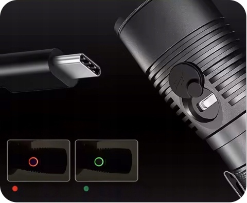 PREMIUM! BARDZO MOCNA LATARKA LED KOMPAKTOWA Z15 1400lm USB-C 4800 mAh