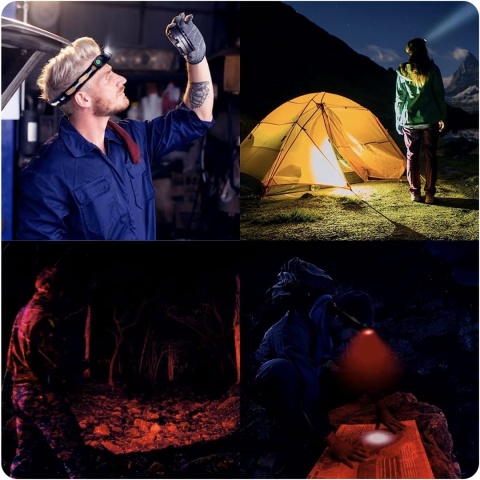 PREMIUM LATARKA CZOŁOWA Sofirn H25LR BIAŁE + CZERWONE LED + aku 18650 USB-C