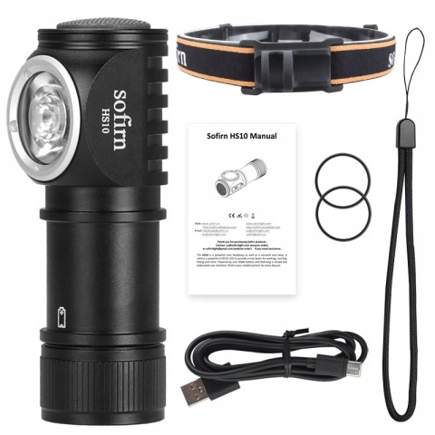 PREMIUM ! LATARKA CZOŁOWA Sofirn HS10 1100lm LED LH351D LED + aku 16340