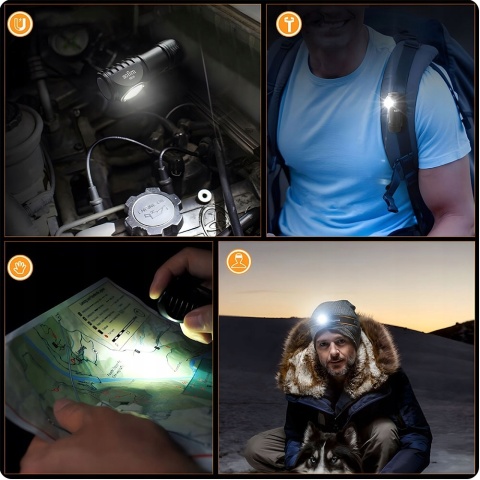 PREMIUM ! LATARKA CZOŁOWA Sofirn HS10 1100lm LED LH351D LED + aku 16340