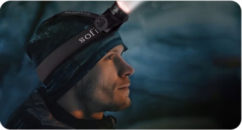 PREMIUM ! LATARKA CZOŁOWA Sofirn HS21 2200lm LED 3 TRYBY aku 18650 CZERWONE