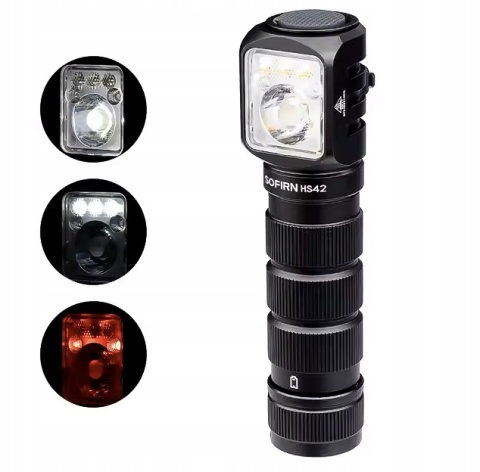 PREMIUM ! LATARKA CZOŁOWA Sofirn HS42 2100lm LED aku 18650 CZERWONE usb-c
