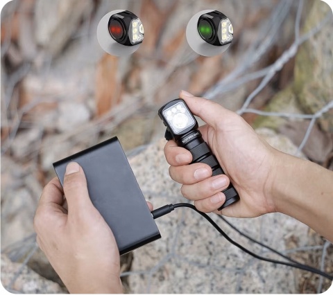 PREMIUM ! LATARKA CZOŁOWA Sofirn HS42 2100lm LED aku 18650 CZERWONE usb-c