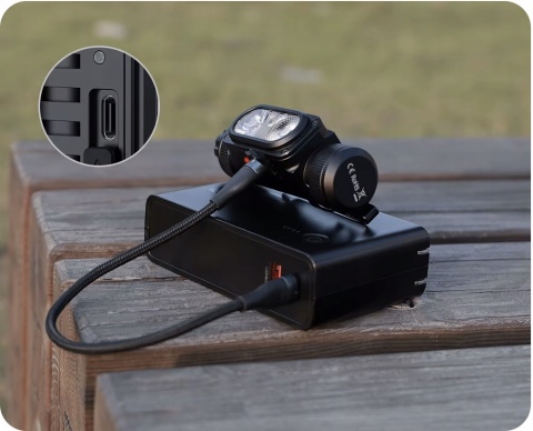 PREMIUM ! LATARKA CZOŁOWA WURKKOS HD16 2500lm LED 3 TRYBY 18650 CZERWONE