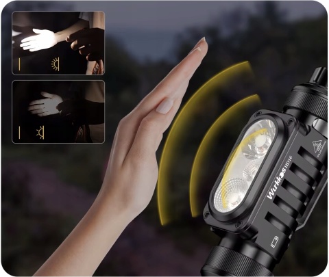 PREMIUM ! LATARKA CZOŁOWA WURKKOS HD16 2500lm LED 3 TRYBY 18650 CZERWONE