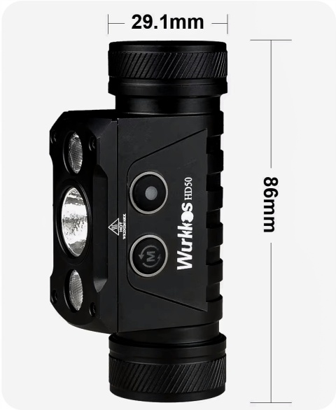 PREMIUM ! LATARKA CZOŁOWA WURKKOS HD50 4000lm LED 3 ŚWIATŁA 21700 SAMSUNG