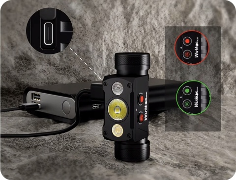 PREMIUM ! LATARKA CZOŁOWA WURKKOS HD50 4000lm LED 3 ŚWIATŁA 21700 SAMSUNG