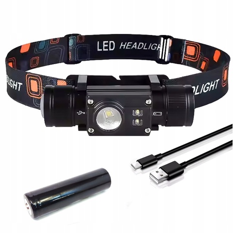 PREMIUM ! LATARKA CZOŁOWA maXvision M25L LED L2 + 2 XPE LED + aku 18650