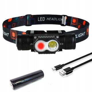 PREMIUM ! LATARKA CZOŁOWA maXvision M25R LED XTE+COB LED + aku 18650