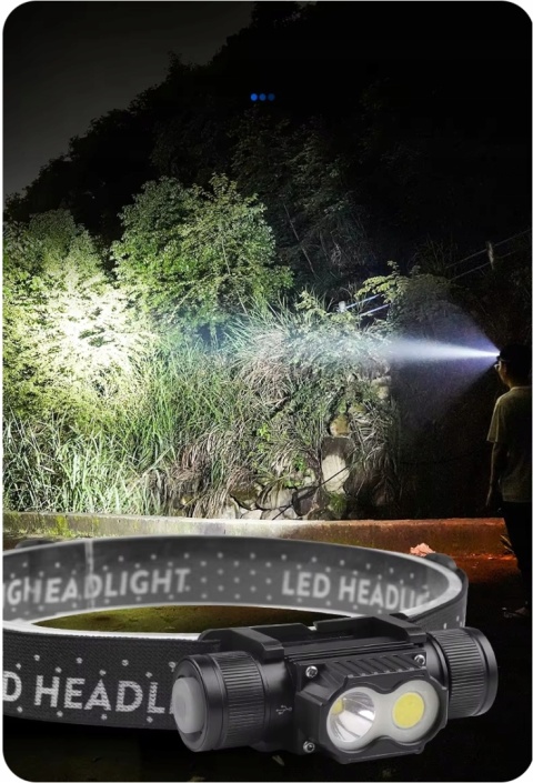 PREMIUM ! LATARKA CZOŁOWA maXvision M25R LED XTE+COB LED + aku 18650