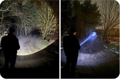 PREMIUM! LATARKA DALEKOSIĘŻNA ZOOM LED COB AKUMULATOR LCD NÓŻ MŁOTEK 1700m