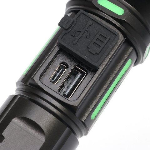 PREMIUM! LATARKA DALEKOSIĘŻNA ZOOM LED COB AKUMULATOR LCD NÓŻ MŁOTEK 1700m