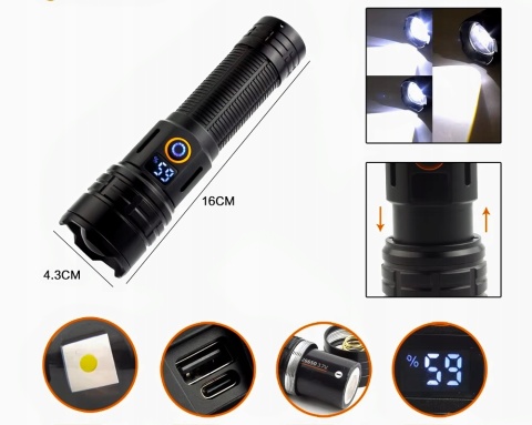 PREMIUM LATARKA DALEKOSIĘŻNA maXvision WL LED 1700 METRÓW 5000mAh USB-C