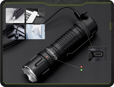 PREMIUM Latarka Sofirn SC33 5200lm LED EDC XHP70 +aku 21700 5000mAh 5000K